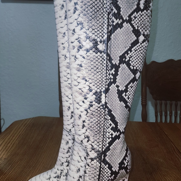 Carly Python Embossed Leather Boot - Picture 2 of 12